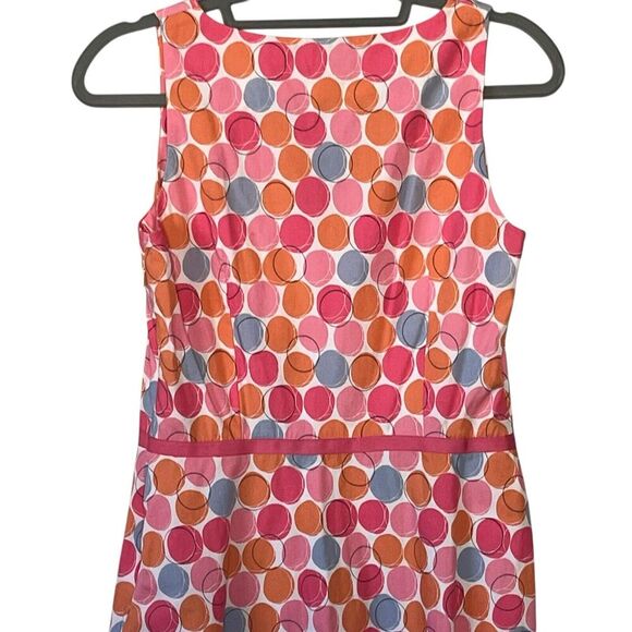 Boden A-Line Dress Women’s Size 10 R V-Neck Lined Geo Circles Print Pink - Picture 7 of 10